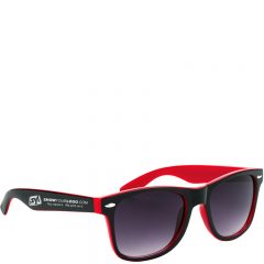 Two-Tone Malibu Sunglasses - Red Black