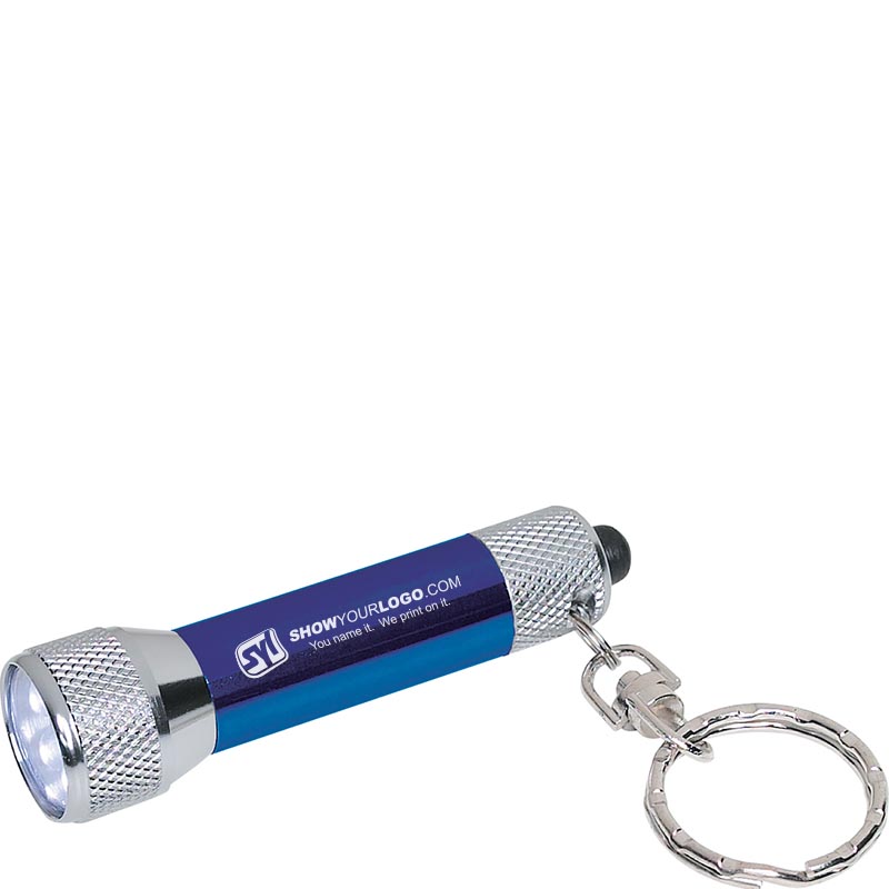 Aluminum LED Flashlight Key Chain - Blue
