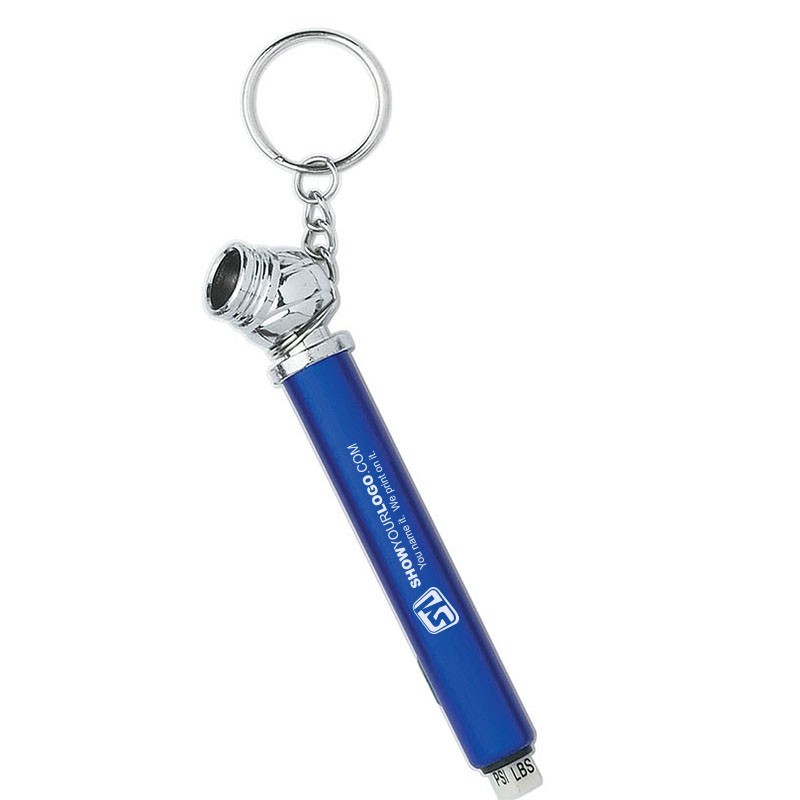 Mini Tire Gauge Key Chain - Blue