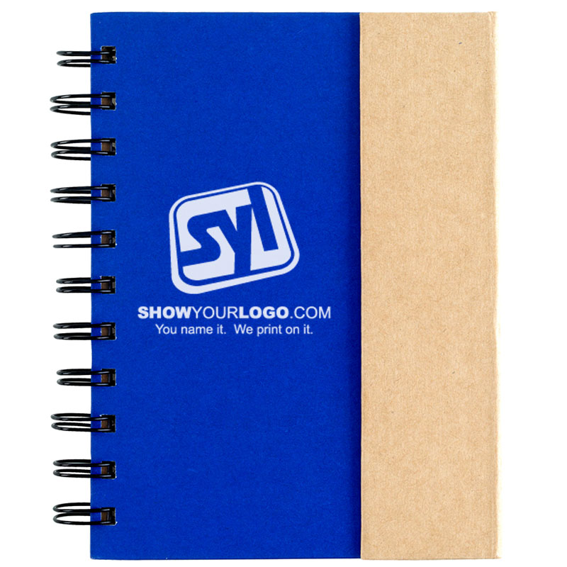 Small Spiral Notebook With Sticky Notes And Flags - Blue