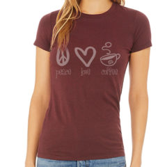 Bella + Canvas Women’s Slim Fit Tee - heather cardinal