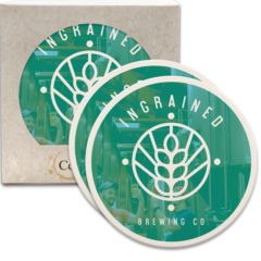 CoasterStone Round Absorbent Stone Coaster – 2 Pack - image
