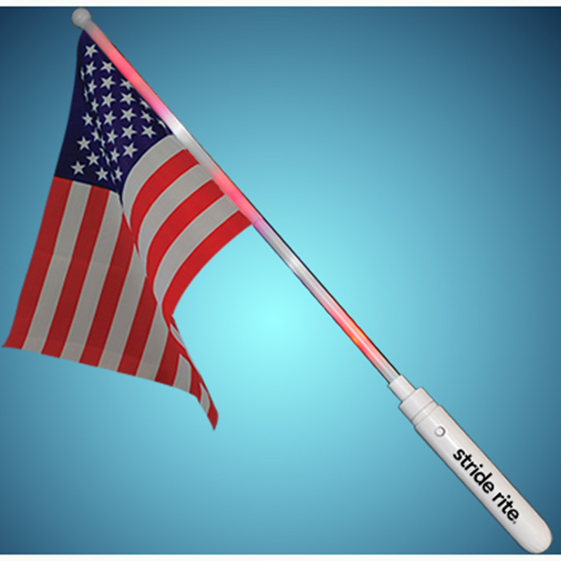 Light Up American Flag Wand - Multicolor