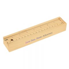 Colored Pencil Set in Wooden Ruler Box - Wood