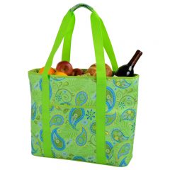 Extra Large Insulated Cooler Tote - Paisley Green