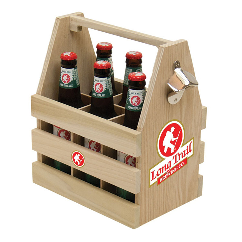 Six Pack Crate With Bottle Opener - Wood