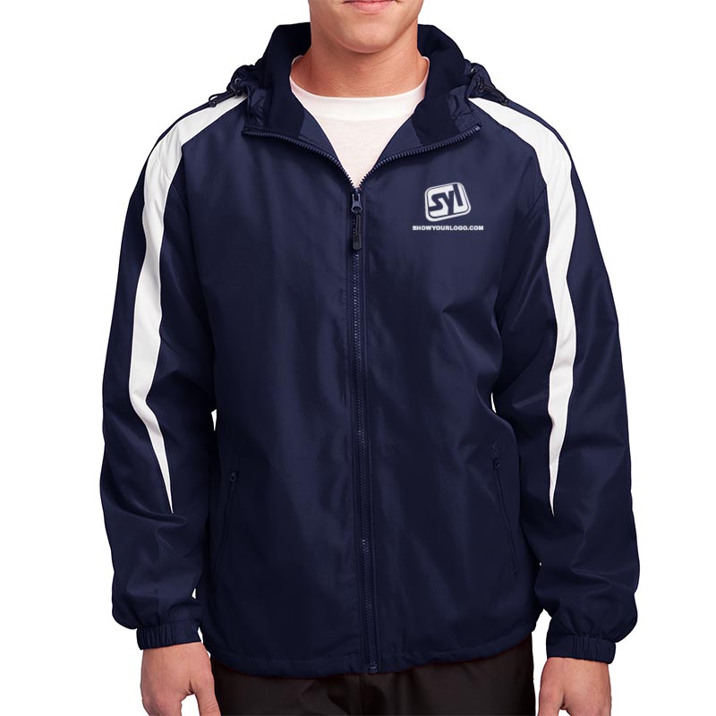 Sport-Tek® Fleece-Lined Colorblock Jacket - True Navy Blue
