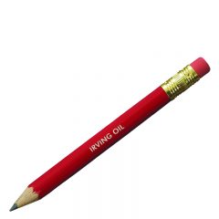 Round Golf Pencil with Eraser - Red
