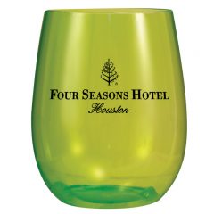 Plastic Stemless Wine Glass – 12 oz - Green