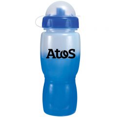 Mood Poly-Saver Mate Bottle with Push ‘n Pull Cap and Dome Lid – 18 oz - Frosted Blue