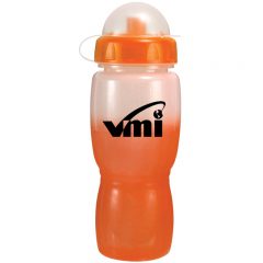 Mood Poly-Saver Mate Bottle with Push ‘n Pull Cap and Dome Lid – 18 oz - Frosted Orange