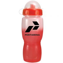 Mood Poly-Saver Mate Bottle with Push ‘n Pull Cap and Dome Lid – 18 oz - Frosted Red