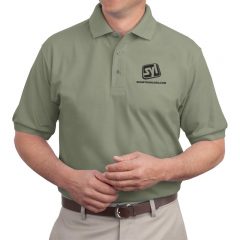 Port Authority Silk Touch Polo with Embroidered Logo - Light Moss