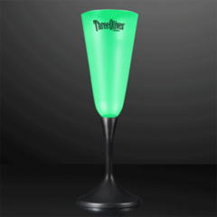 LED Champagne Glass With Classy Black Base - ledchampagneblackstem