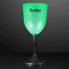 LED Wine Glass With Classy Black Base - ledwineblackbase