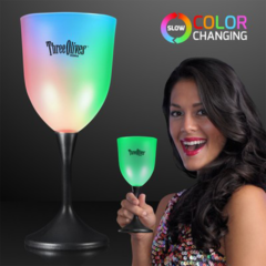 LED Wine Glass With Classy Black Base - ledwineblackbaseinuse