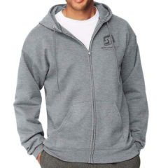 Hanes PrintPro Full Zip Hooded Sweatshirts with Logo - light steel