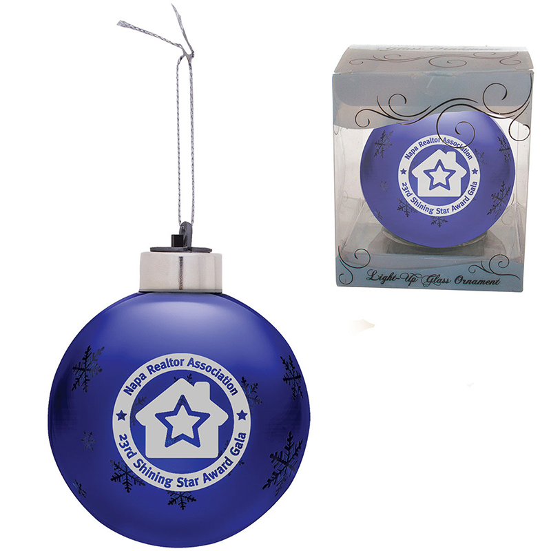 Ornament – Light Up Glass - lightupornblue