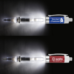 White LED Light Up Pen - lightuppenwhitelight