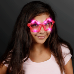 LED Flashing Star Shades - lightupstarshapedpartyshadesinuse