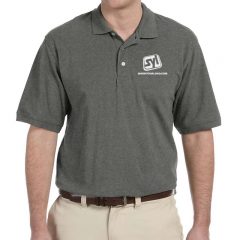 Harriton Easy Blend Shirts with Embroidered Logo - Charcoal