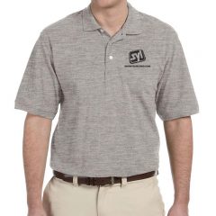 Harriton Easy Blend Shirts with Embroidered Logo - Heather Grey