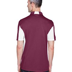 Harriton Side Blocked Micro-Pique Polo with Custom Logo - m355 maroon back m355_bk_66_p