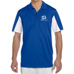 Harriton Side Blocked Micro-Pique Polo with Custom Logo - Royal Blue