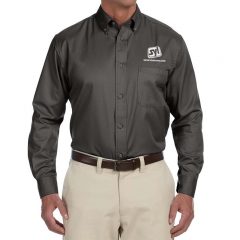 Harriton Long Sleeve Oxford Dress Shirt - Dark Grey