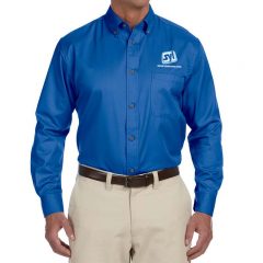 Harriton Long Sleeve Oxford Dress Shirt - French Blue