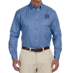 Harriton Long Sleeve Oxford Dress Shirt - Nautical Blue
