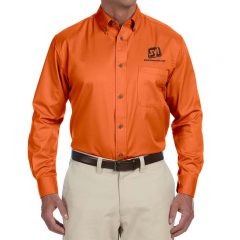 Harriton Long Sleeve Oxford Dress Shirt - Team Orange