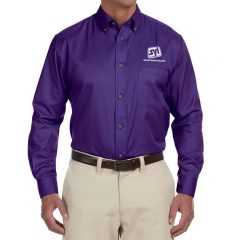 Harriton Long Sleeve Oxford Dress Shirt - Team Purple