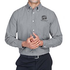 Harriton Long-Sleeve Oxford Shirt with Stain Release - m600 grey m600_92_p