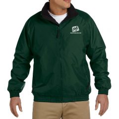 Harriton Fleece Lined Nylon Jackets with Logo - Hunter Green