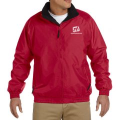 Harriton Fleece Lined Nylon Jackets with Logo - Red