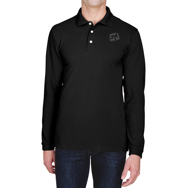 Harriton Men’s 5.6 oz Easy Blend™ Long Sleeve Polo - main