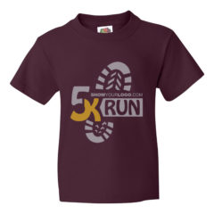 Youth Fruit of the Loom Printed T Shirts - maroon