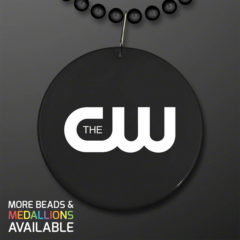 Medallion with Beaded Necklace - medallionnecklaceblack