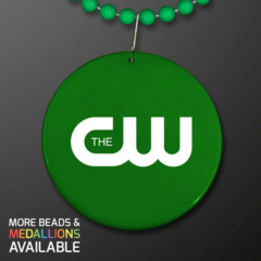 Medallion with Beaded Necklace - medallionnecklacegreen