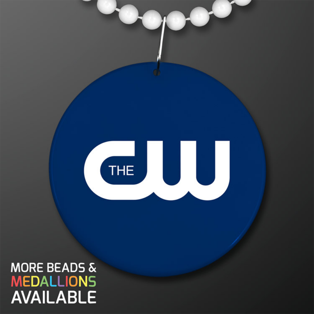 Medallion with Beaded Necklace - medallionnecklacenavyblue
