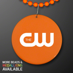 Medallion with Beaded Necklace - medallionnecklaceorange