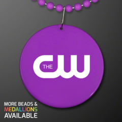 Medallion with Beaded Necklace - medallionnecklacepurple