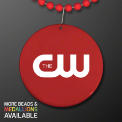 Medallion with Beaded Necklace - medallionnecklacered
