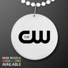 Medallion with Beaded Necklace - medallionnecklacewhite