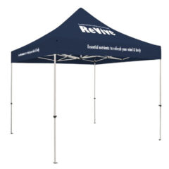 Standard 10′ x 10′ Event Tent Kit with Three Location Full-Color Imprint - navy
