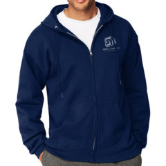 Hanes PrintPro Full Zip Hooded Sweatshirts with Logo - navy