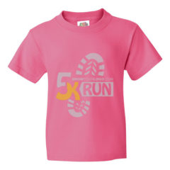 Youth Fruit of the Loom Printed T Shirts - neon pink