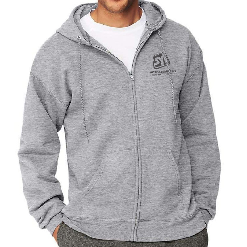 Hanes PrintPro Full Zip Hooded Sweatshirts with Logo
