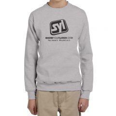 Youth Hanes PrintPro Crewneck Sweatshirts - Light Steel